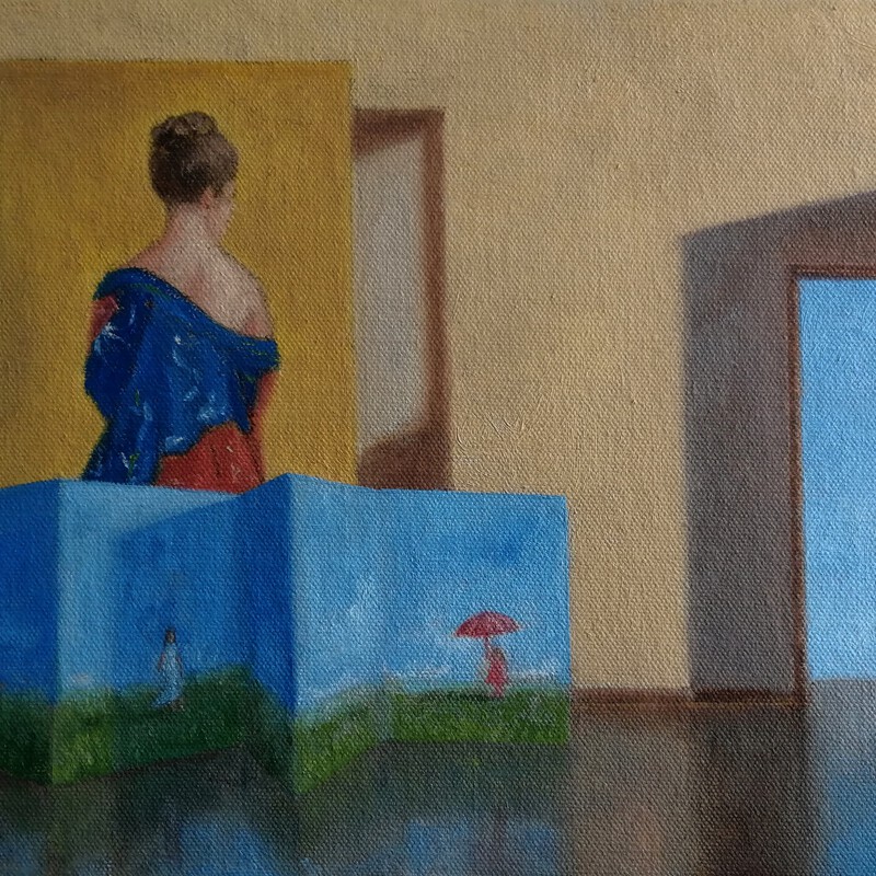 Armonía en amarillo, azul y rojo